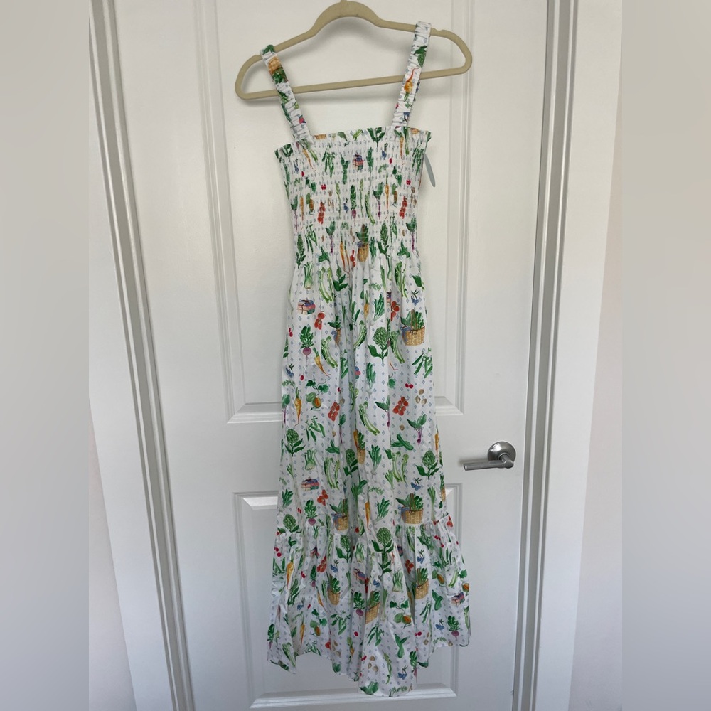 NWT Hill House Anjuli Nap Dress In Farmers Market White Smocked - Picture 10 of 10